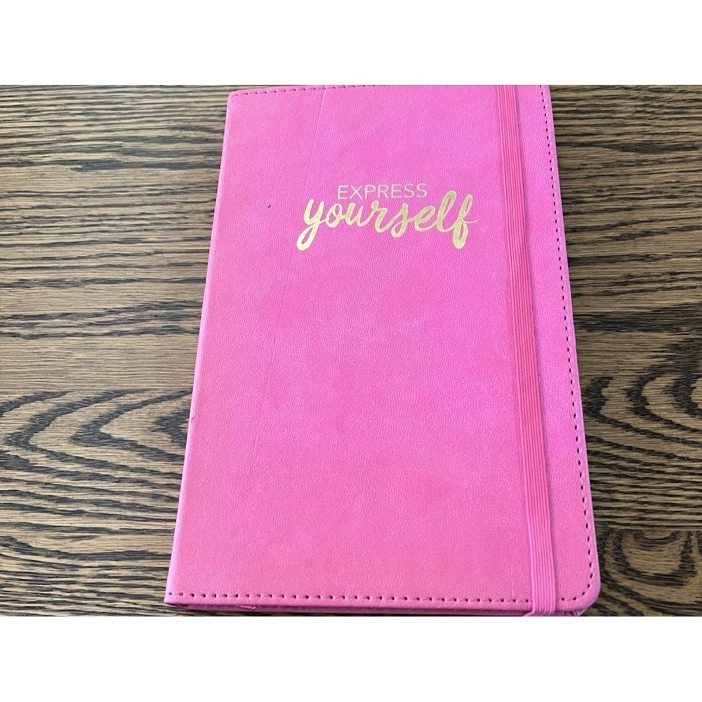 Express Yourself Journal Diary Bright Barbie Pink Polka Dot Inside Cover Lined